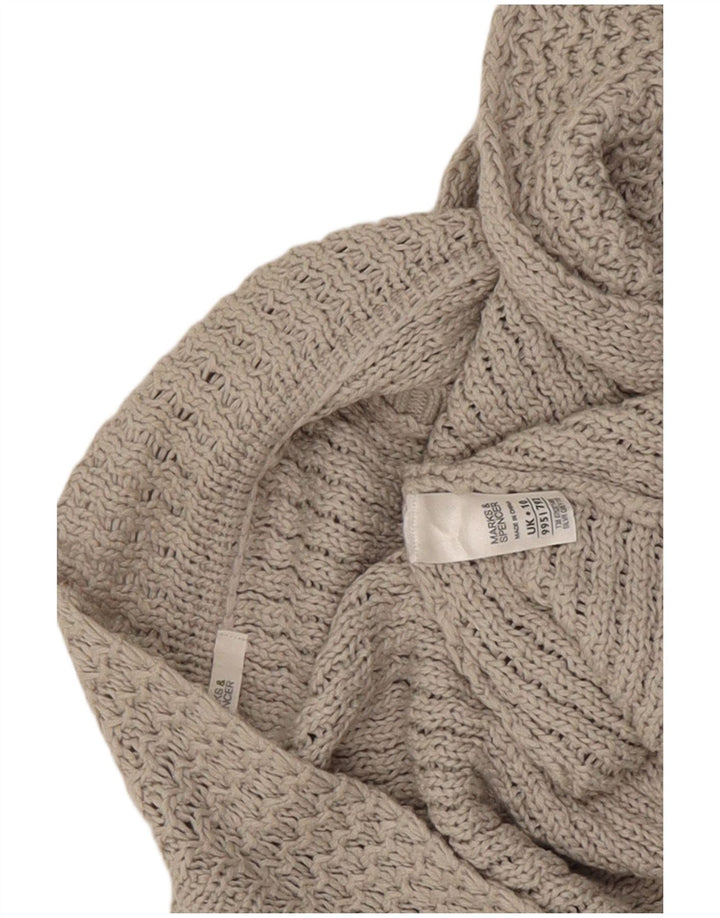 Suéter cardigã aberto sem mangas feminino Marks & Spencer Reino Unido 10 pequeno cinza