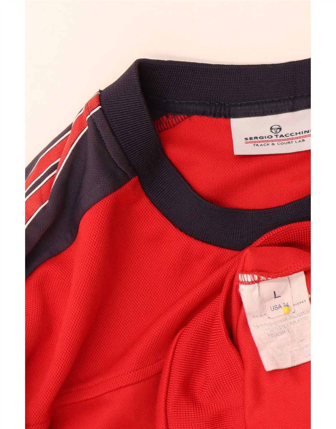 Sergio Tacchini moletom gráfico masculino jumper grande bloco colorido vermelho