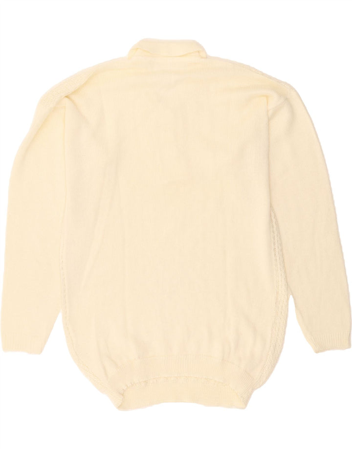 VINTAGE Womens Polo Neck Jumper Sweater UK 16 Large White Vintage Vintage and Second-Hand Vintage from Messina Hembry 