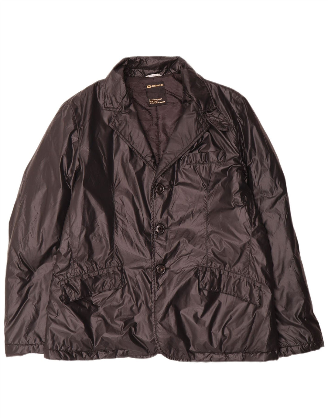 Jaqueta blazer masculina de 3 botões X-Cape UK 42 XL preta poliamida