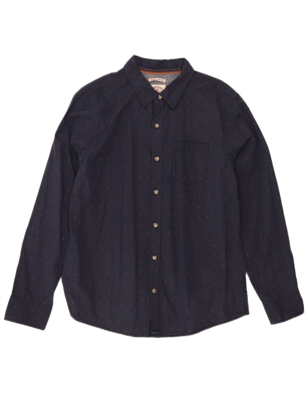 Camisa masculina de ajuste regular Fat Face grande algodão manchado azul marinho