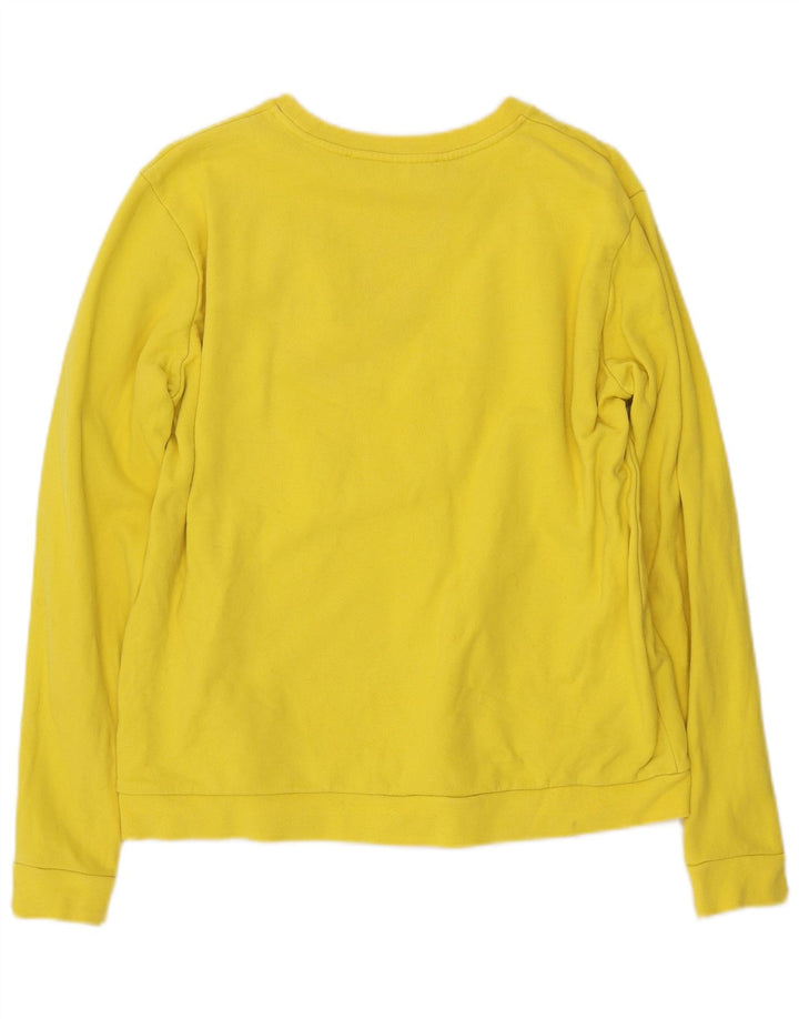 KARL LAGERFELD moletom feminino jumper UK 16 grande algodão amarelo