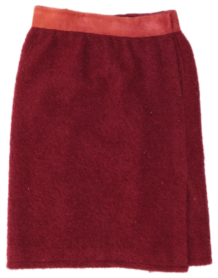 Saia reta feminina Alberta Ferretti W30 médio Borgonha