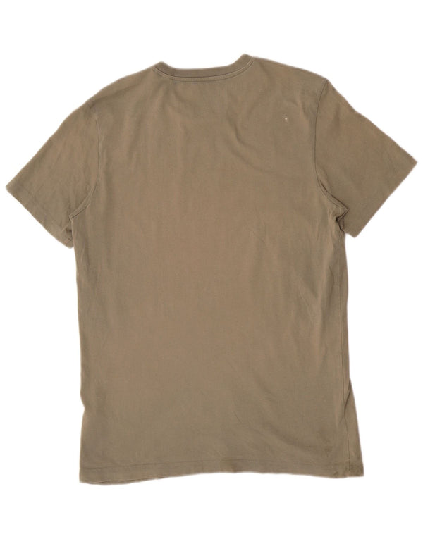Adidas Mens Graphic T-Shirt Top Médio Algodão Cáqui