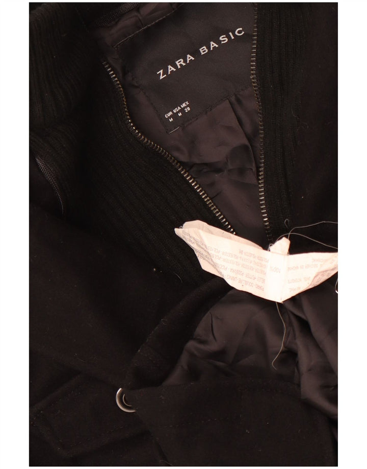 Jaqueta blazer feminina Zara com 4 botões Reino Unido 14 2 poliéster preto médio