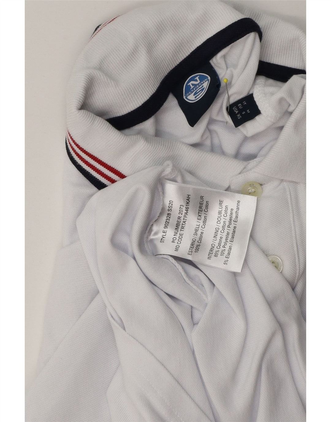 Camisa polo masculina North Sails com estampa gráfica pequena de algodão branco