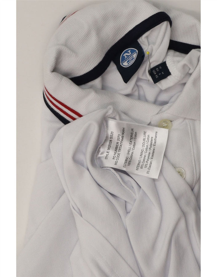 Camisa polo masculina North Sails com estampa gráfica pequena de algodão branco