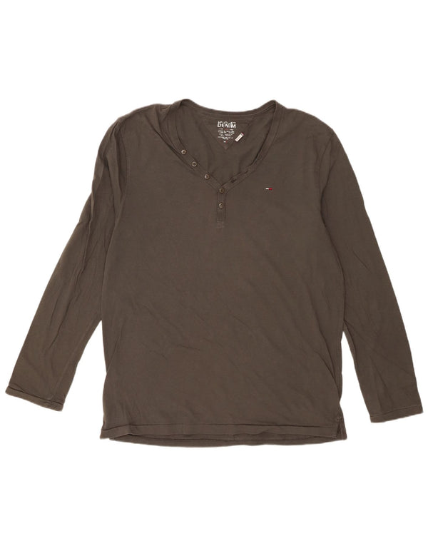 Top masculino Tommy Hilfiger manga comprida XL algodão cáqui