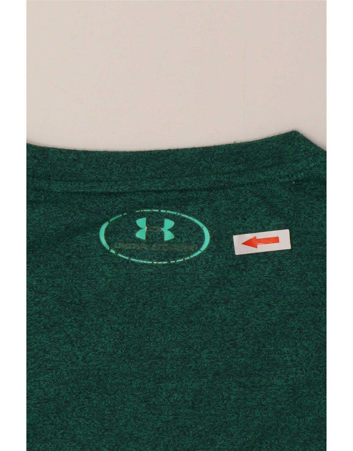 Camiseta solta masculina Under Armour Top médio verde manchado