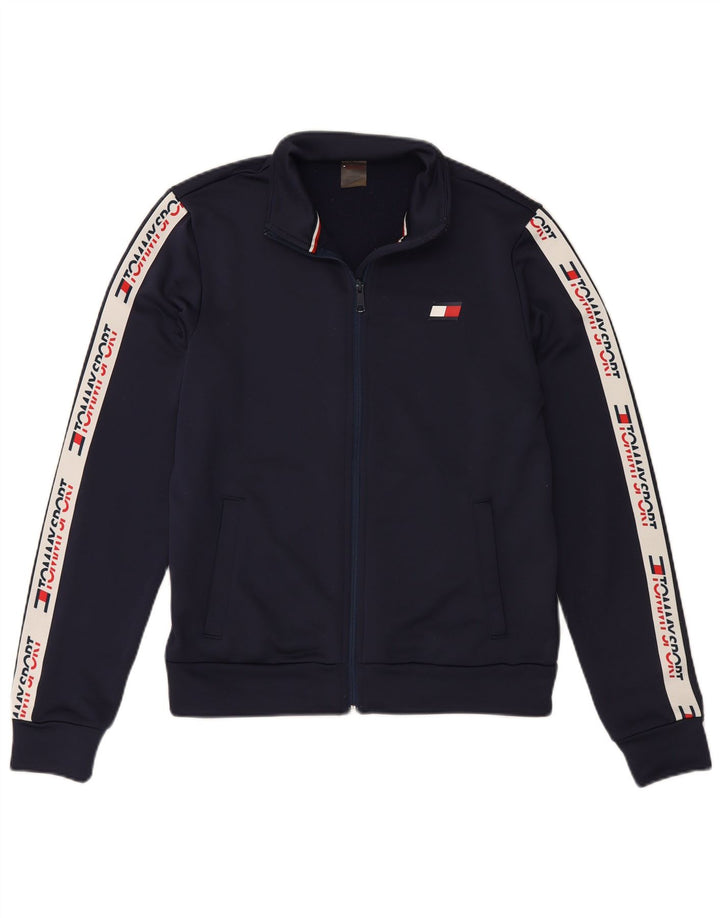 TOMMY HILFIGER Jaqueta masculina de agasalho pequeno bloco colorido azul marinho