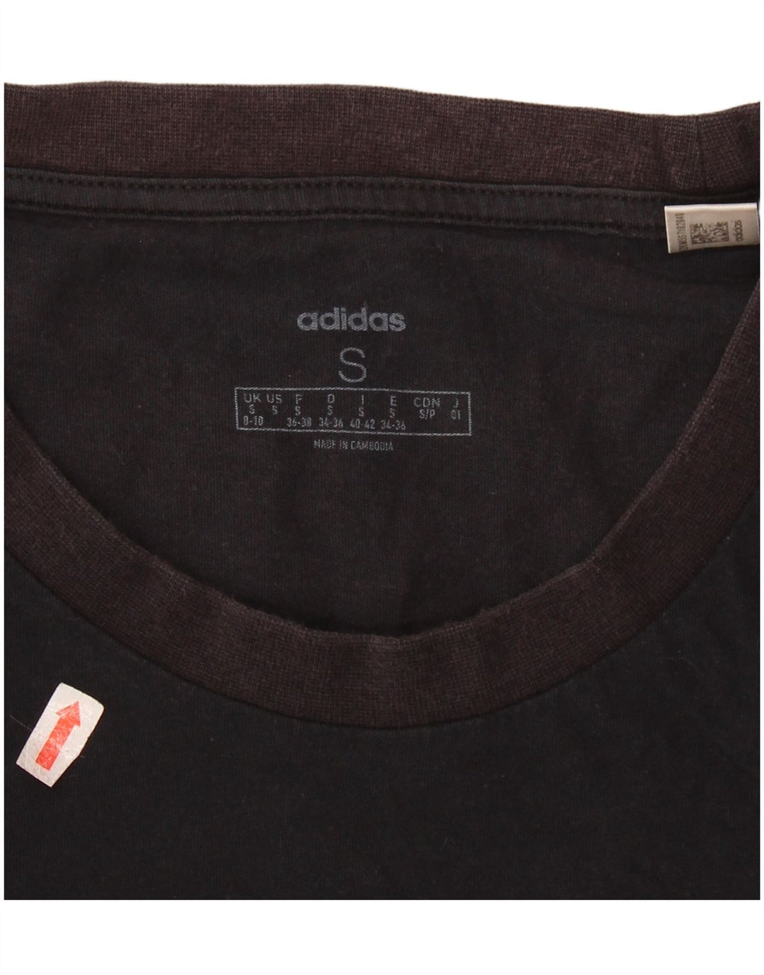 ADIDAS Womens Graphic T-Shirt Top UK 8/10 Pequeno Algodão Preto