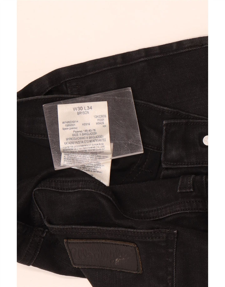 Wrangler Masculino Bryson Slim Jeans W30 L28 Algodão Preto