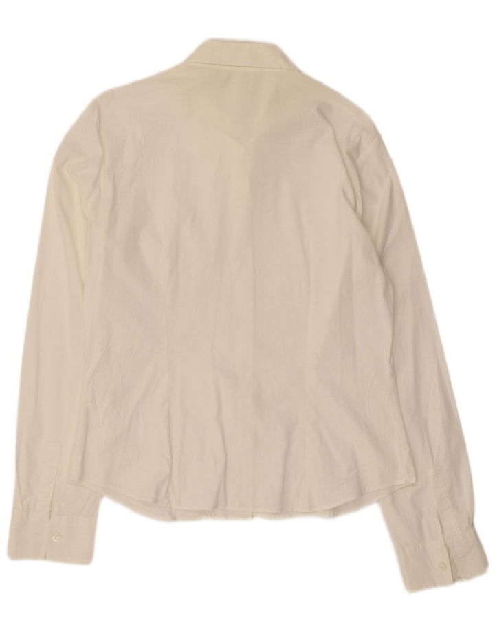 Camisa Benetton Mulher UK 12 Médio Branco