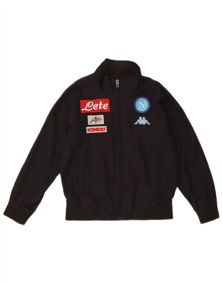 Jaqueta Kappa Boys Graphic Tracksuit 7-8 Anos Preto Poliéster