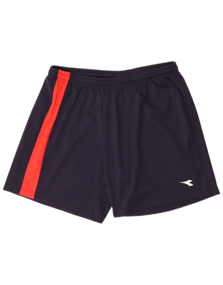 Shorts esportivos masculinos Diadora 2XL poliéster colorblock azul marinho