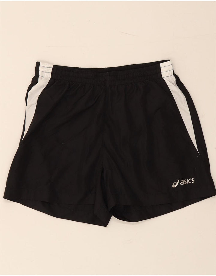 Shorts esportivos femininos ASICS UK 10 pequeno poliéster camuflado preto