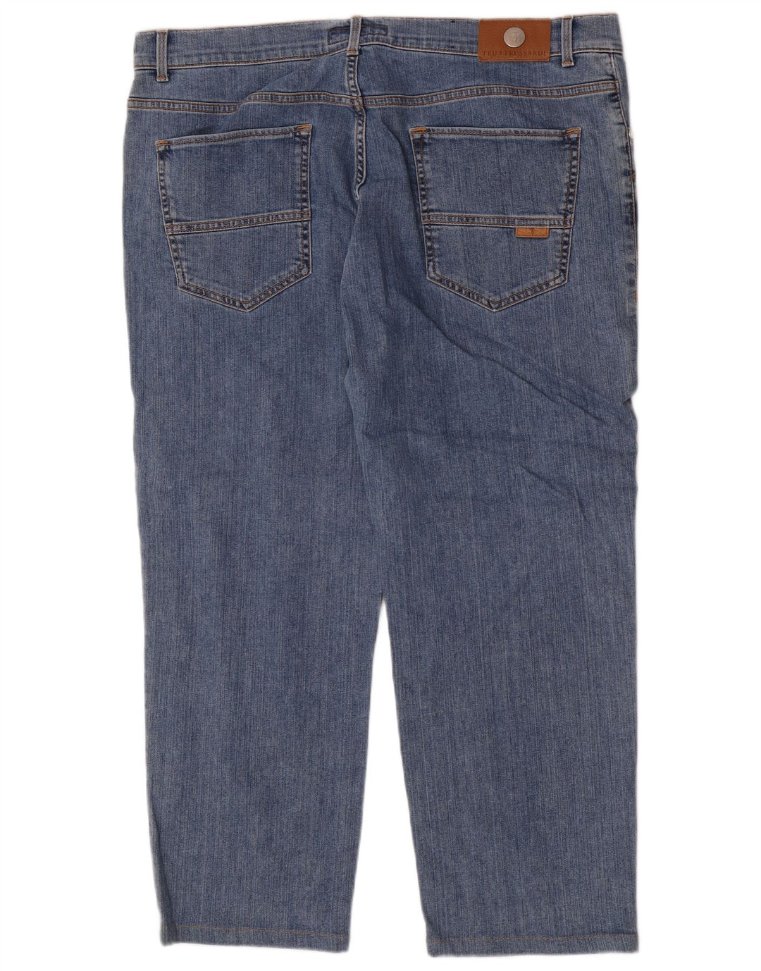 Trussardi Jeans masculino regular reto W42 L26 algodão azul