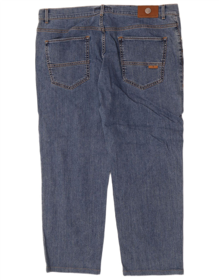 Trussardi Jeans masculino regular reto W42 L26 algodão azul