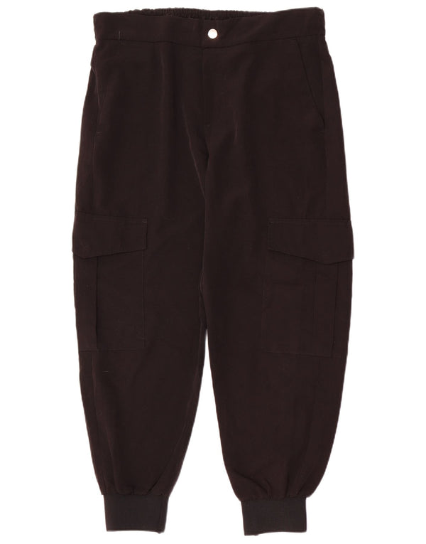 Calça jogger feminina ZARA grande W3 preta poliéster