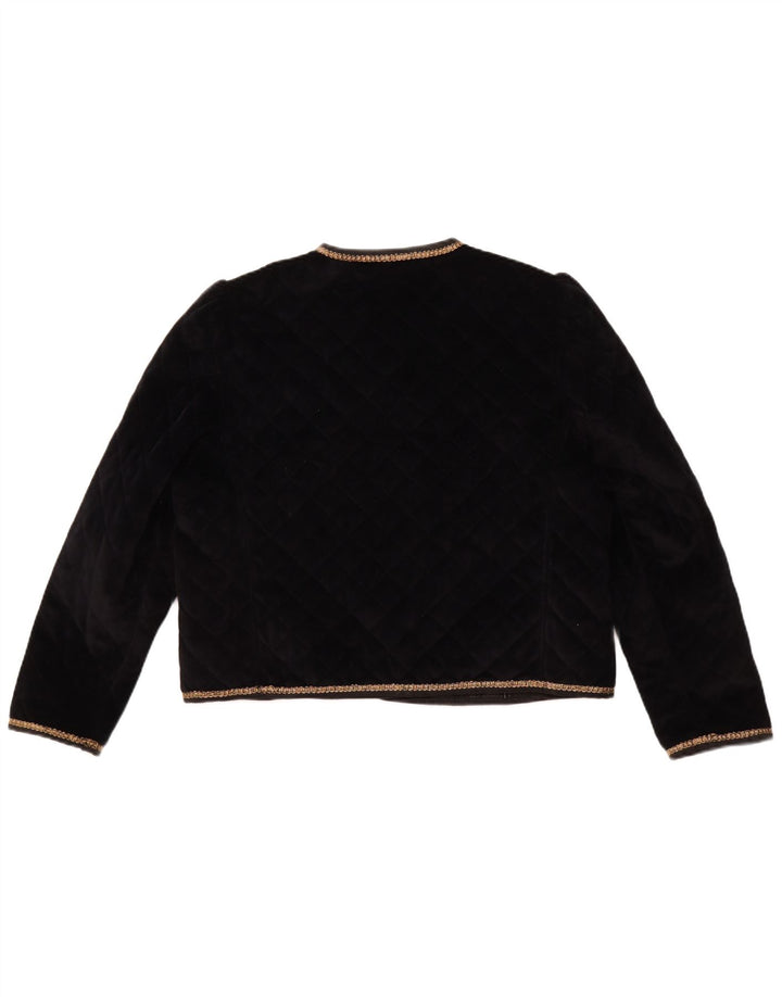 Jaqueta blazer acolchoada feminina YESSICA com 5 botões Reino Unido 12 médio preto