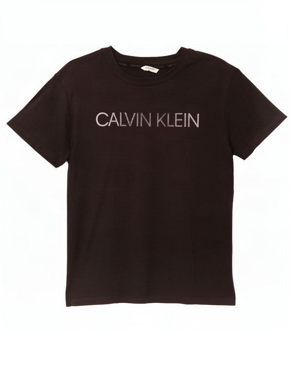 Calvin Klein Camiseta masculina gráfica Top Médio Preto