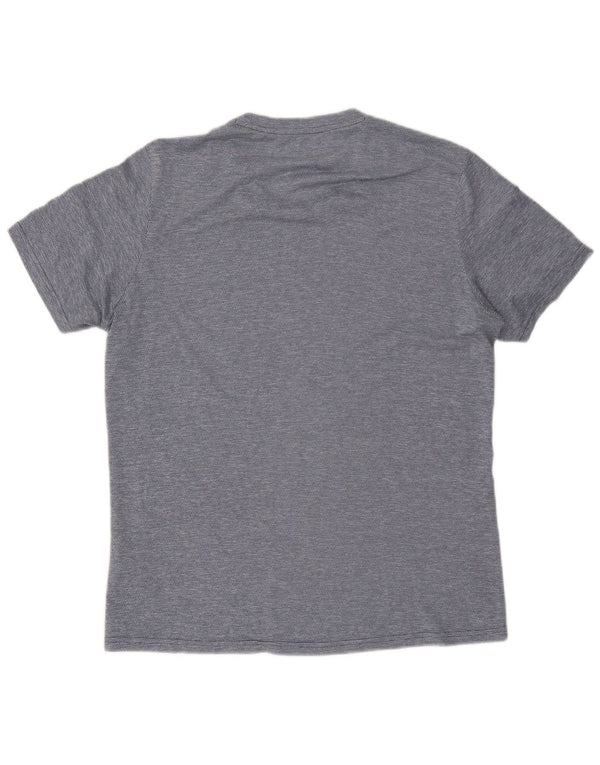 Adidas Mens Aeroready Camiseta Top Médio Azul Marinho Listrado Poliéster