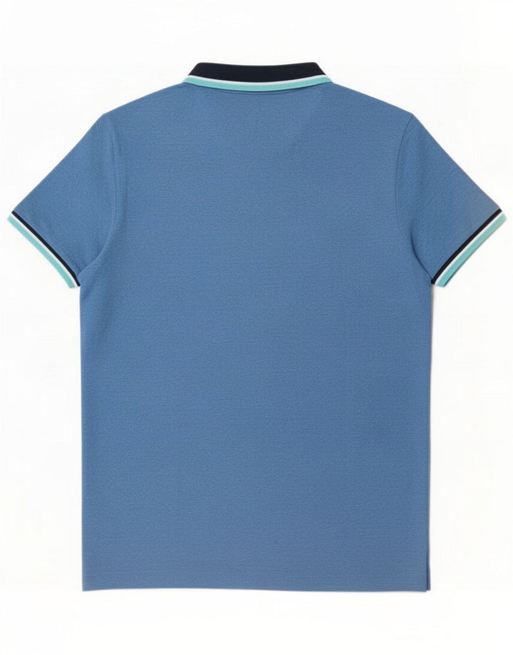 Camisa polo masculina Lotto grande poliéster listrado azul