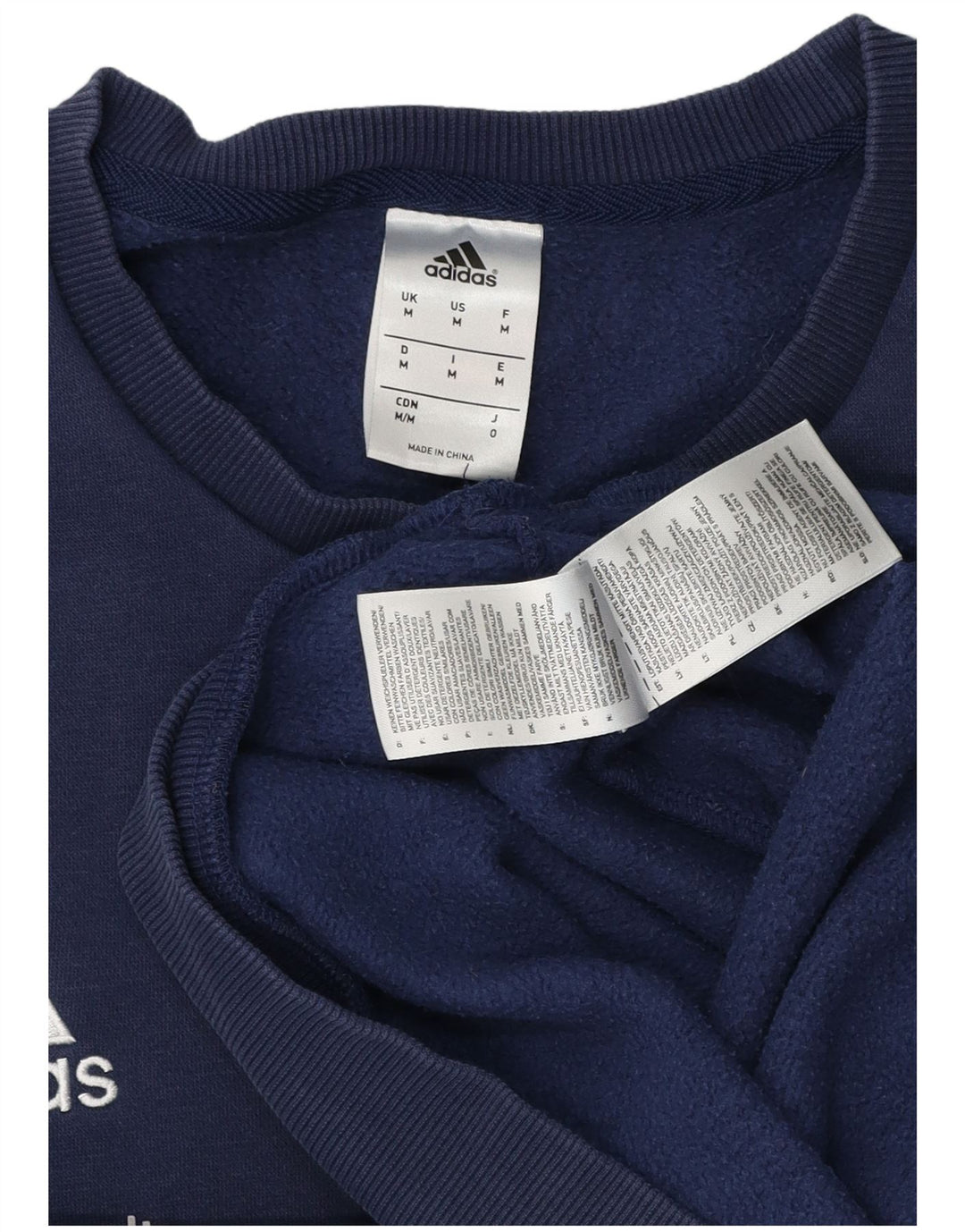 Adidas masculino gráfico moletom jumper médio azul marinho algodão