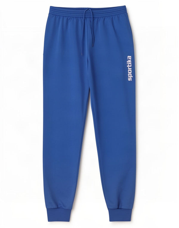 Calça de treino masculina vintage com estampa gráfica grande poliéster azul
