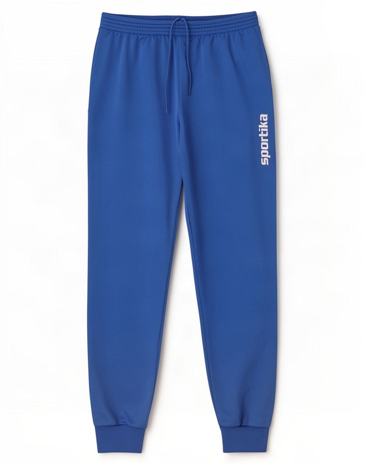 Calça de treino masculina vintage com estampa gráfica grande poliéster azul