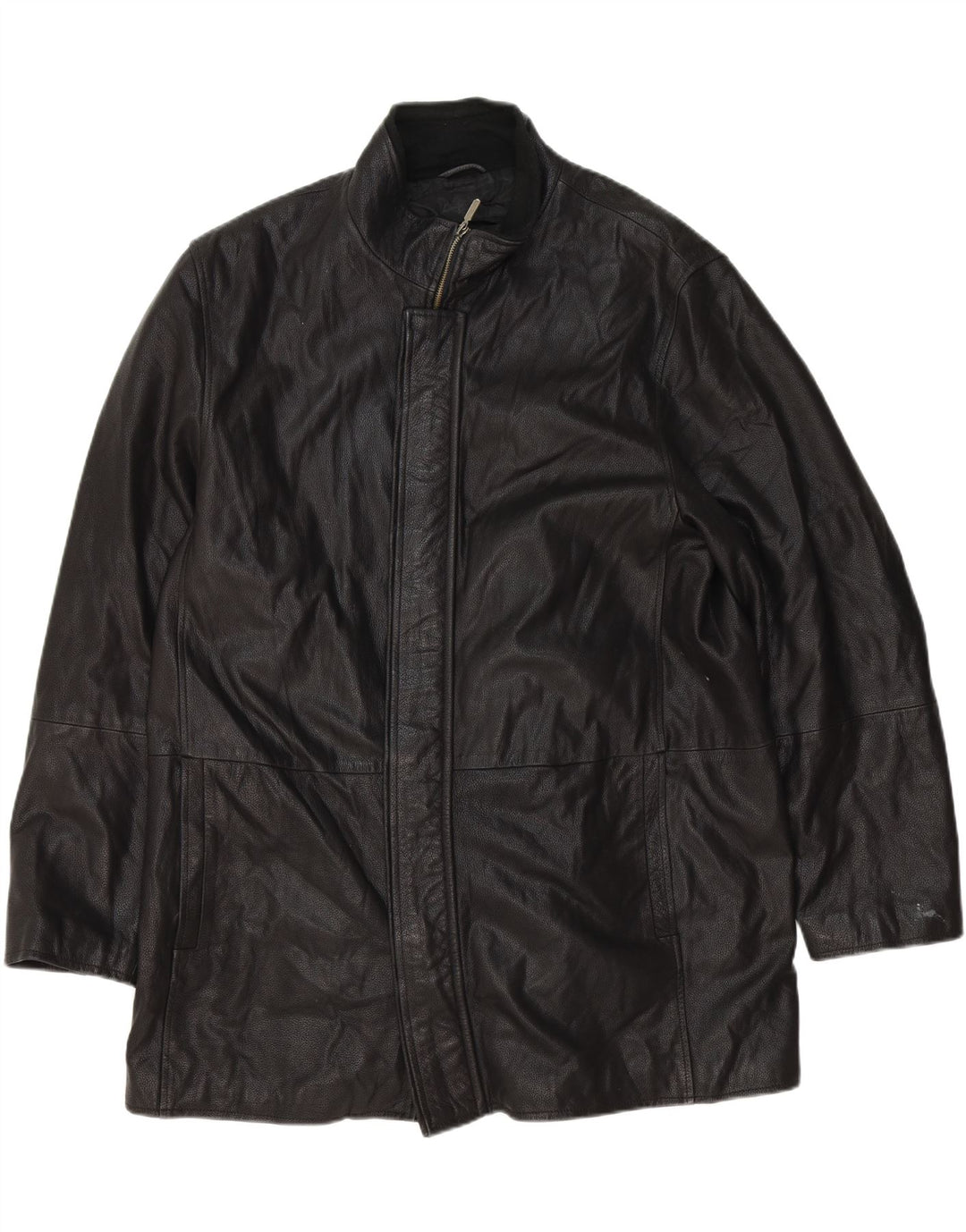 Casaco de couro masculino MICHEL IT 54 2XL couro preto