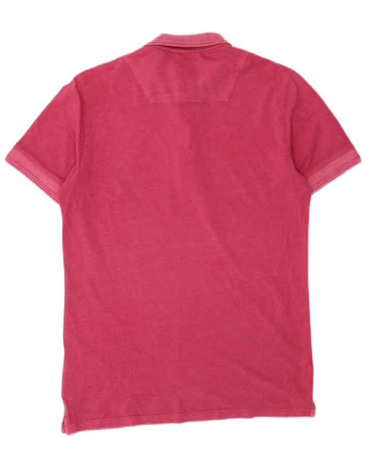 Camisa polo masculina REPLAY pequena rosa algodão