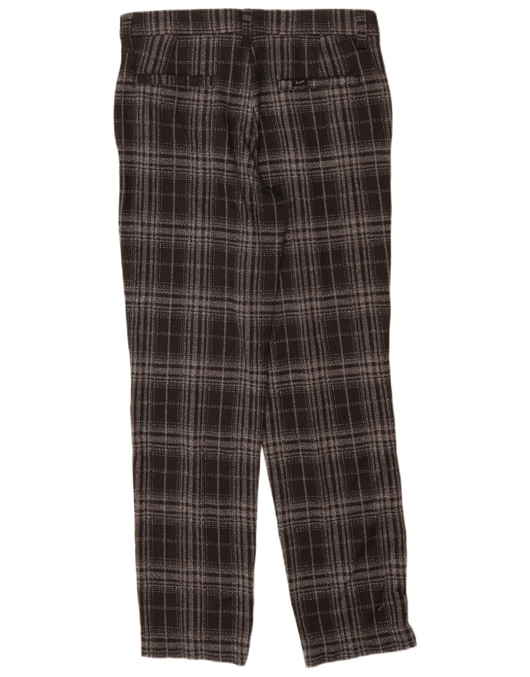 Calça Chino Feminina Lee US 10 Grande W30 L30 Poliéster Xadrez Preto