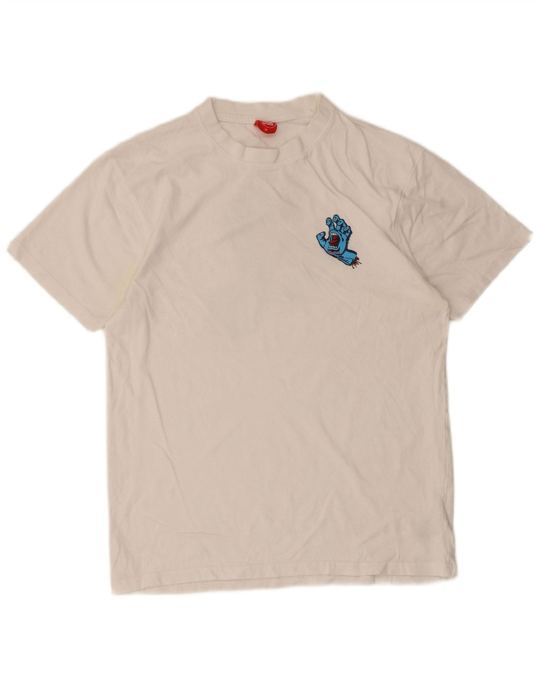 Camiseta gráfica masculina Santa Cruz Top médio algodão branco