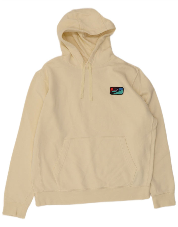 Nike Mens Hoodie Jumper Grande Algodão Amarelo