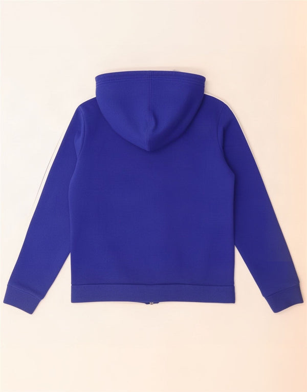 Suéter Adidas Boys Zip com capuz 9-10 anos Azul Colorblock Algodão
