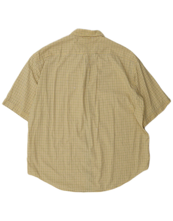 Camisa masculina de manga curta Tommy Hilfiger 2XL algodão xadrez amarelo