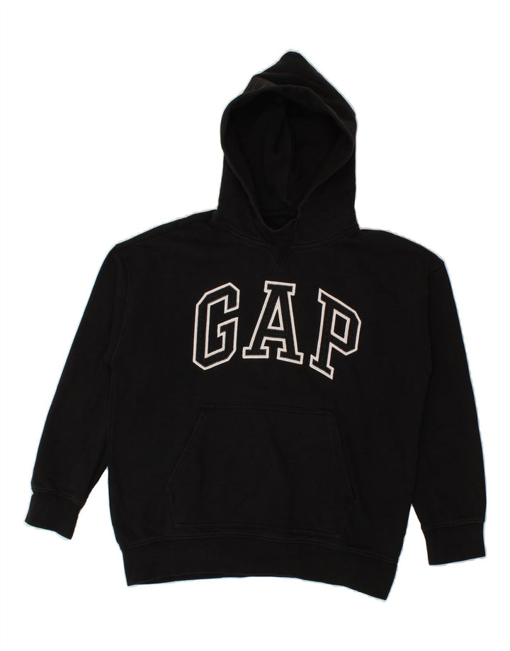 GAP Girls Graphic Hoodie Jumper 11-12 Years Black Cotton Vintage Gap and Second-Hand Gap from Messina Hembry 