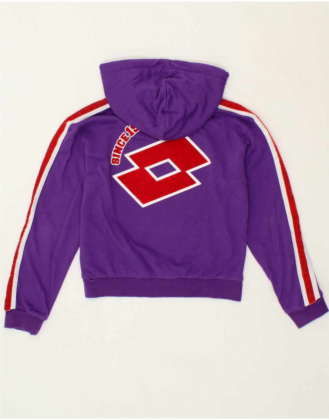 LOTTO Girls Graphic Hoodie Jumper 11-12 Years Purple Cotton Vintage Lotto and Second-Hand Lotto from Messina Hembry 