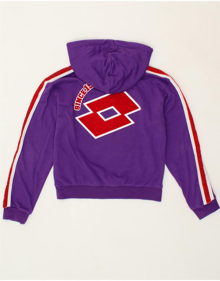 LOTTO Girls Graphic Hoodie Jumper 11-12 Years Purple Cotton Vintage Lotto and Second-Hand Lotto from Messina Hembry 