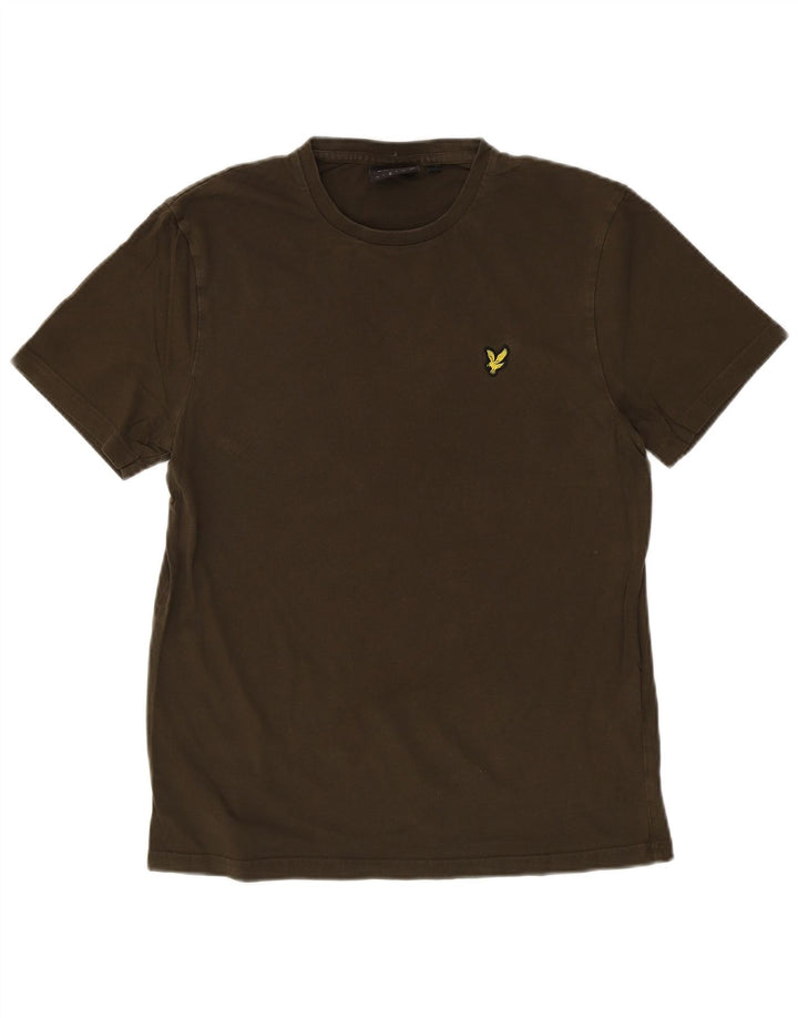 Camiseta masculina LYLE & SCOTT Top médio de algodão cáqui