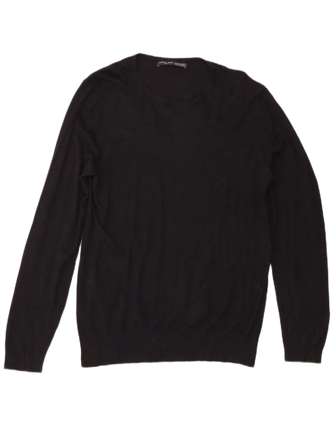 Zara Suéter masculino com gola redonda XL preto