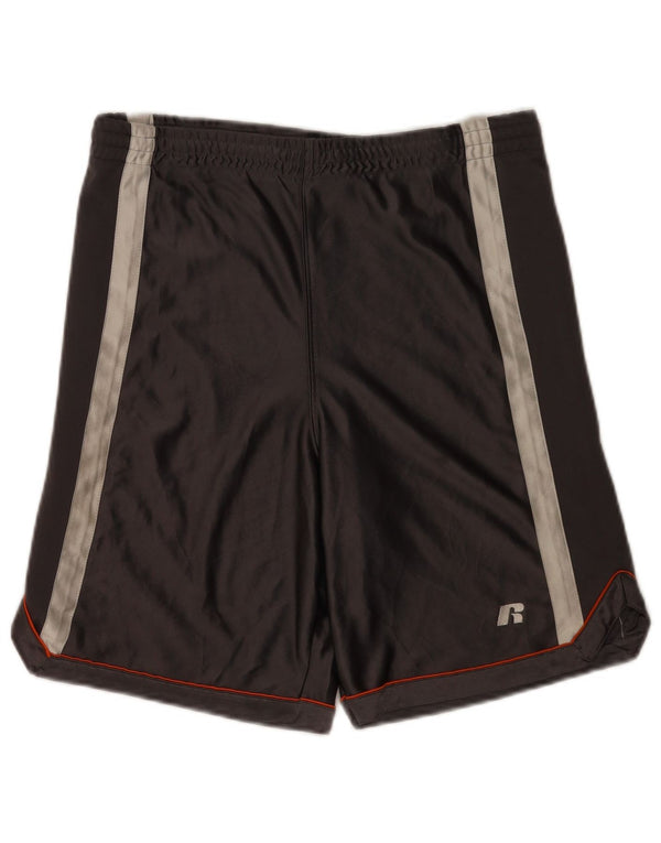 Russell Athletic Boys Sport Shorts 12-13 anos grande bloco colorido cinza