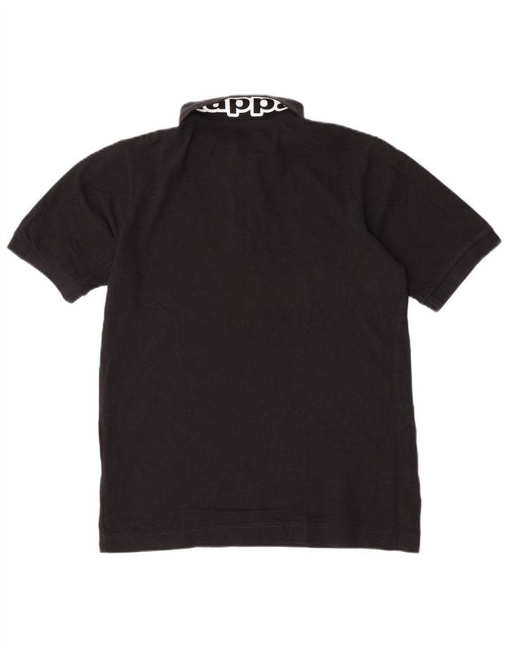Camisa polo masculina Kappa gráfica pequena de algodão preto
