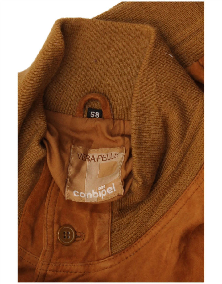 Jaqueta bomber masculina de camurça CONBIPEL IT 58 2XL couro marrom