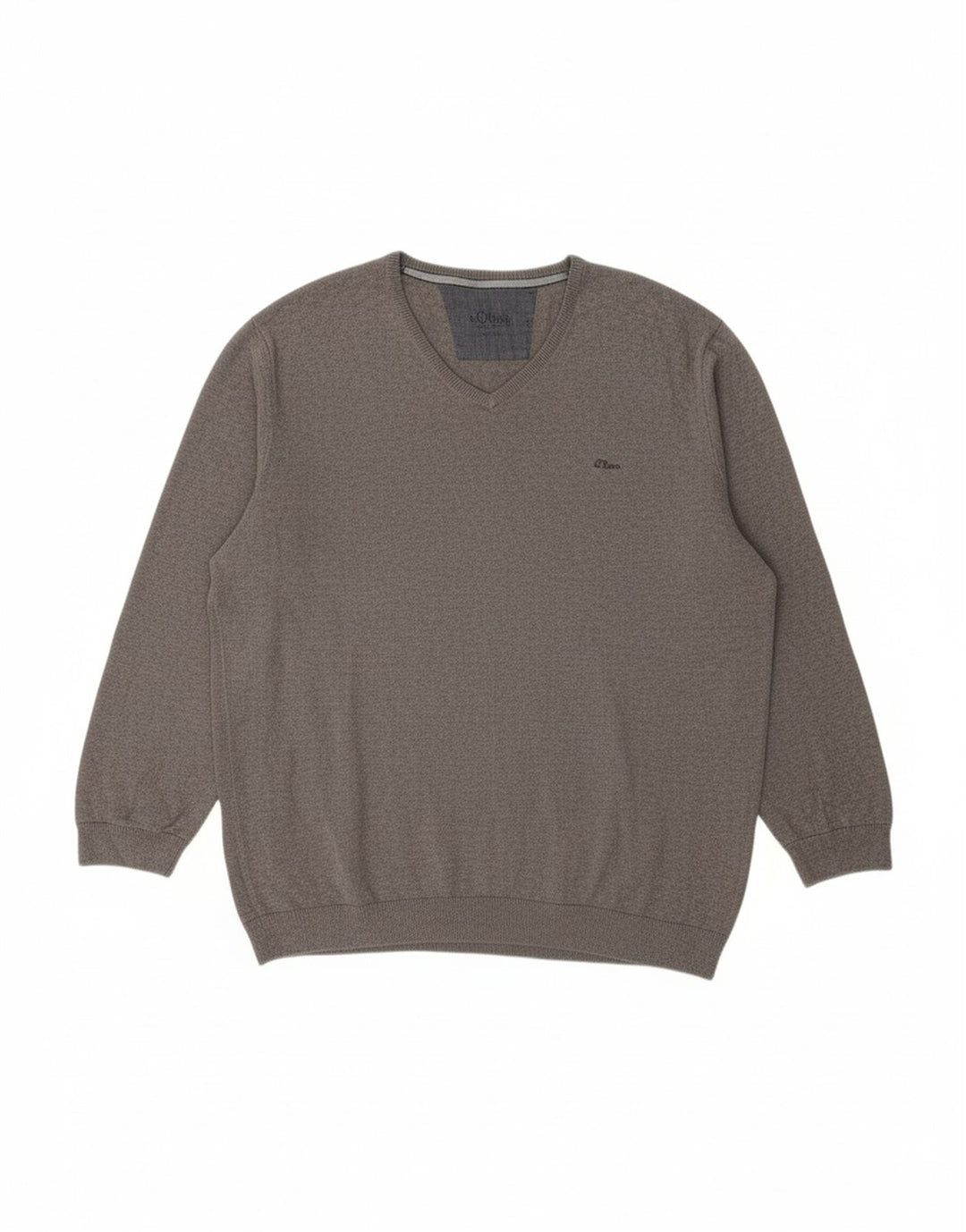 Suéter masculino S.OLIVER com decote em V 2XL algodão cinza