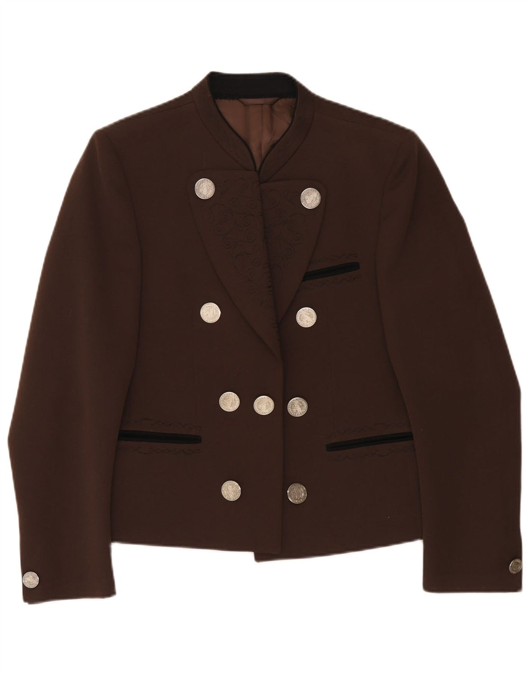Jaqueta Blazer Feminina Vintage Reino Unido 14 Marrom Médio