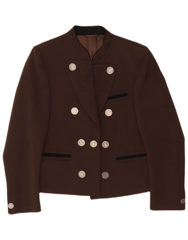Jaqueta Blazer Feminina Vintage Reino Unido 14 Marrom Médio