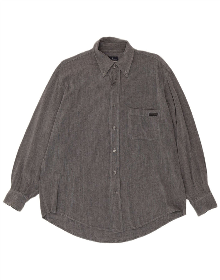 Camisa masculina Trussardi XL cinza viscose