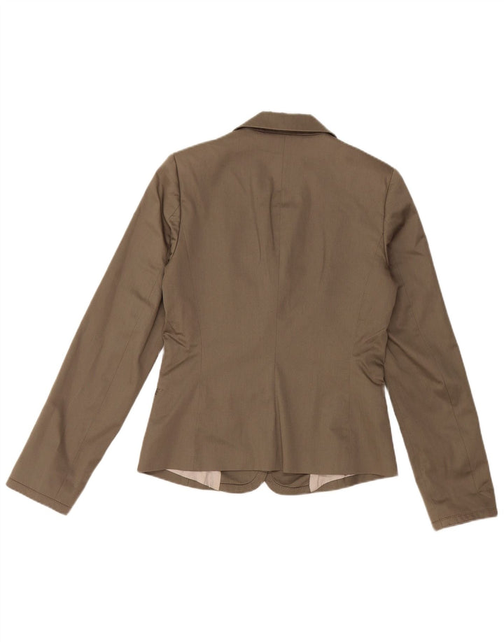 Jaqueta blazer feminina SISLEY com 2 botões Reino Unido 8 pequena cinza